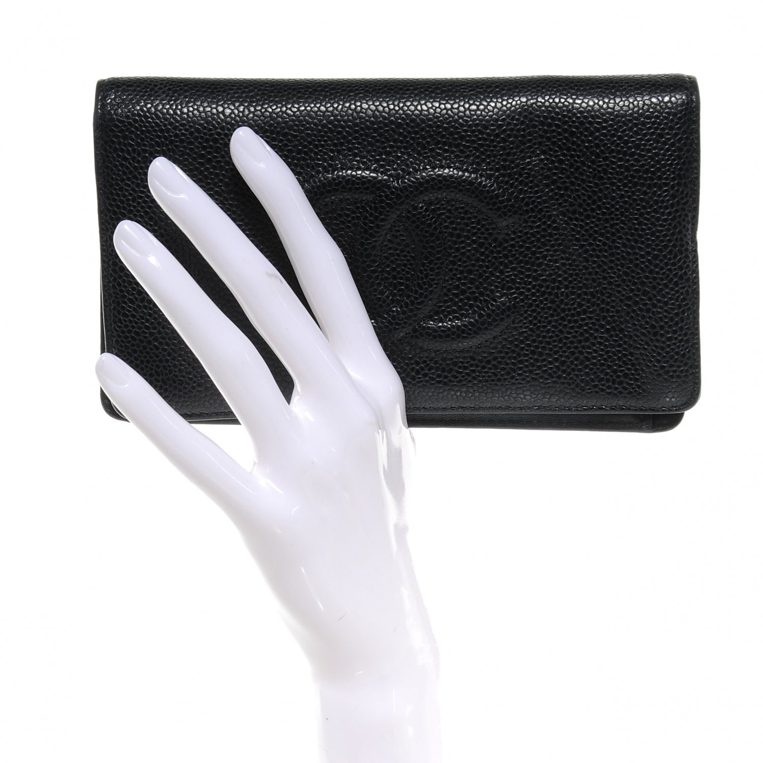Chanel Caviar Yen Wallet Black 2 of 8