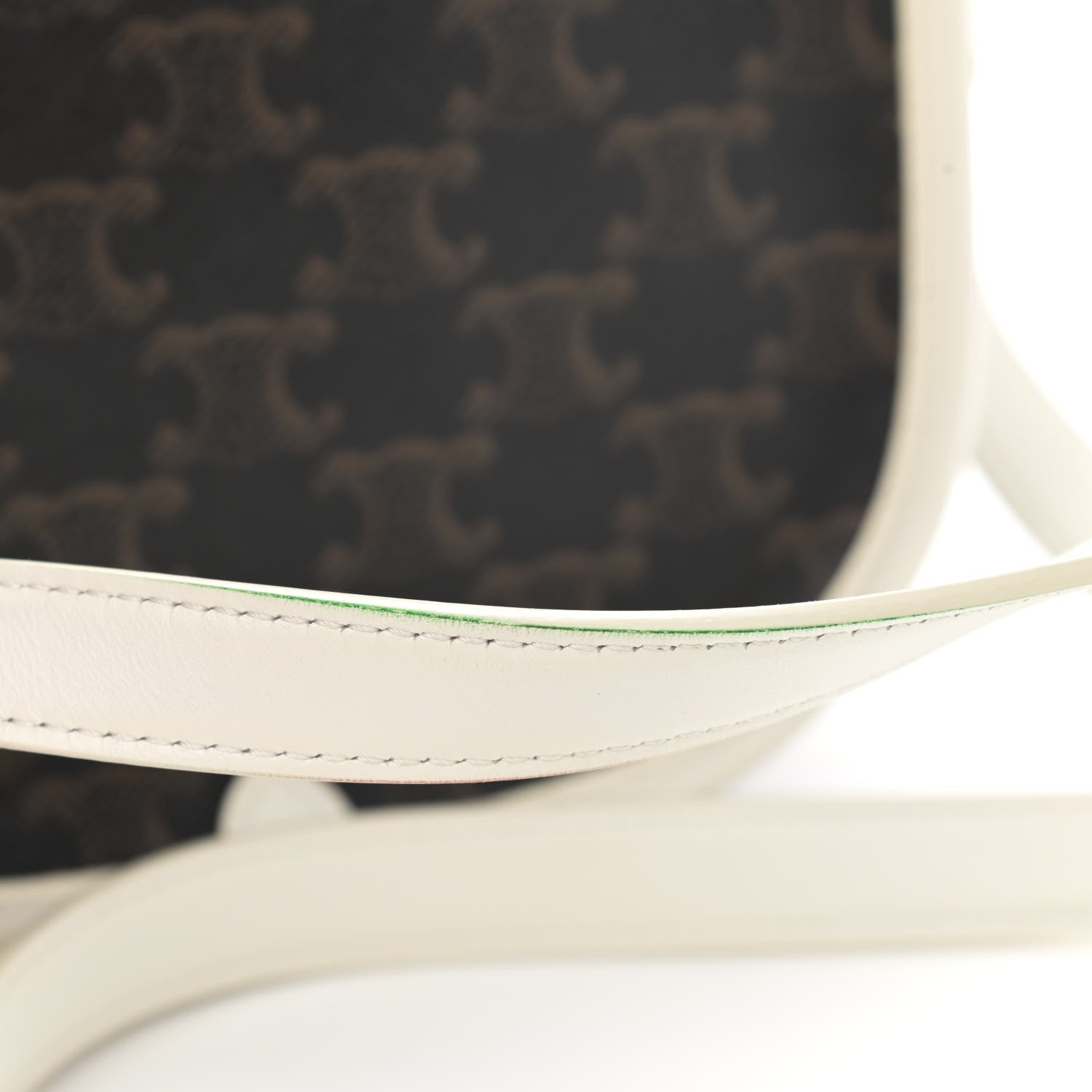 Celine Triomphe Canvas Medium Folco Bag White 10 of 11