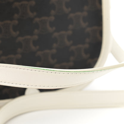 Celine Triomphe Canvas Medium Folco Bag White 10 of 11
