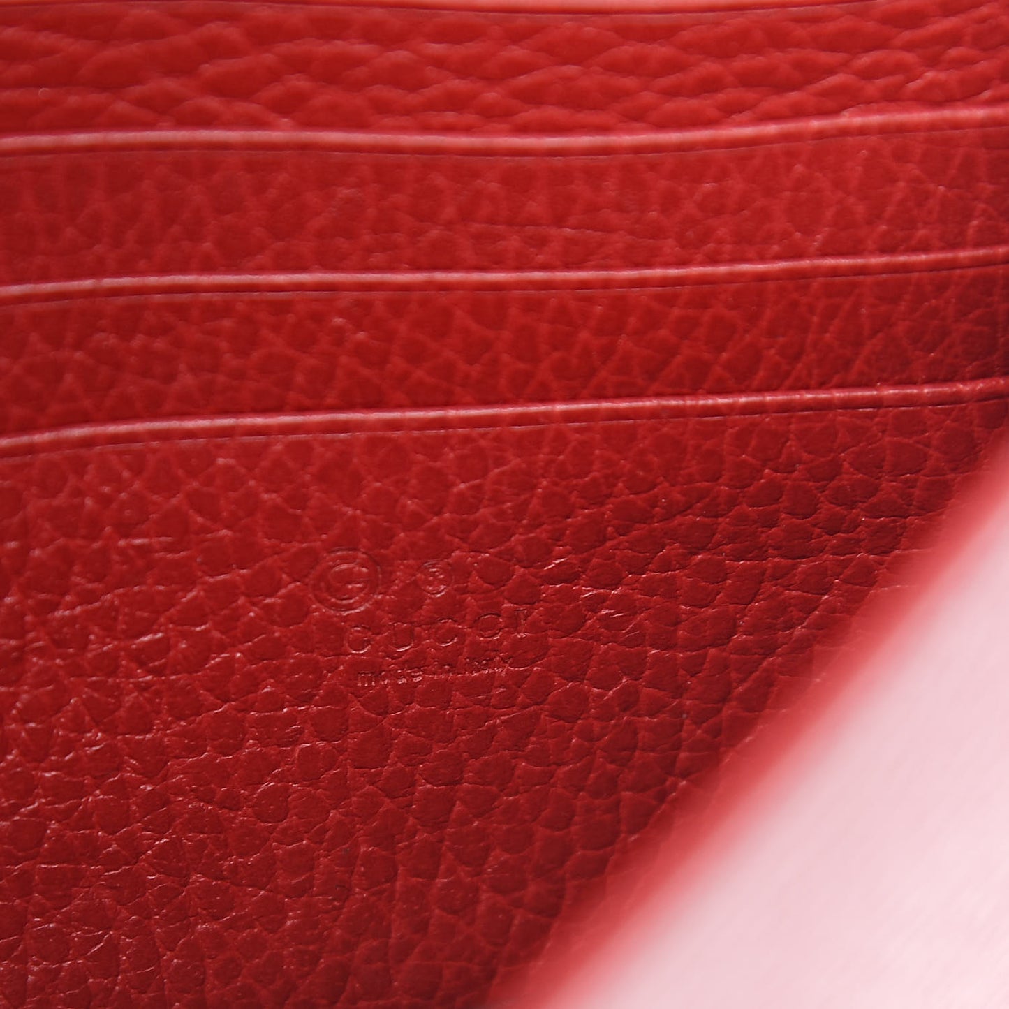 Dollar Calfskin Interlocking G Chain Wallet Red