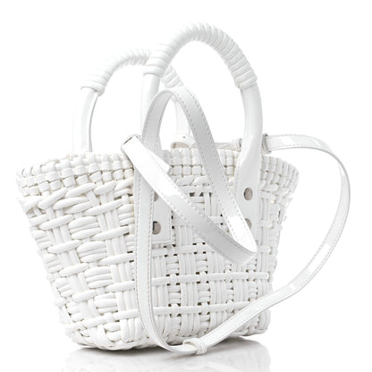Balenciaga Faux Calfskin Braided Varnished XXS Bistro Basket White 3 of 9