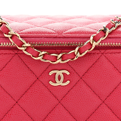 Chanel Caviar Quilted Small Vanity Case With Chain Pink 9 of 12