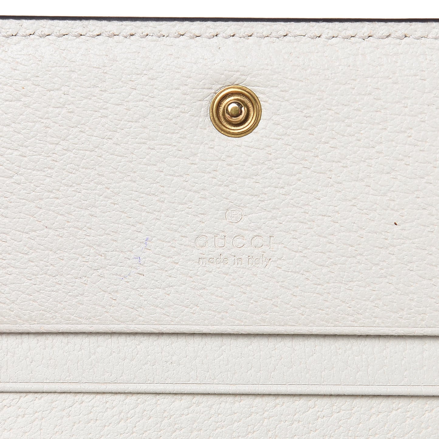 GG Supreme Monogram Web Queen Margaret Card Case Wallet Beige Mystic White