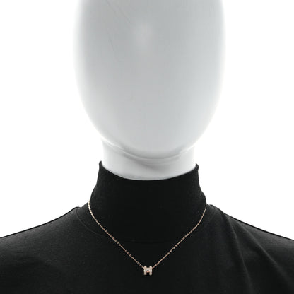 Hermes Lacquered Rose Gold Mini Pop H Pendant Necklace Marron Glace 2 of 6