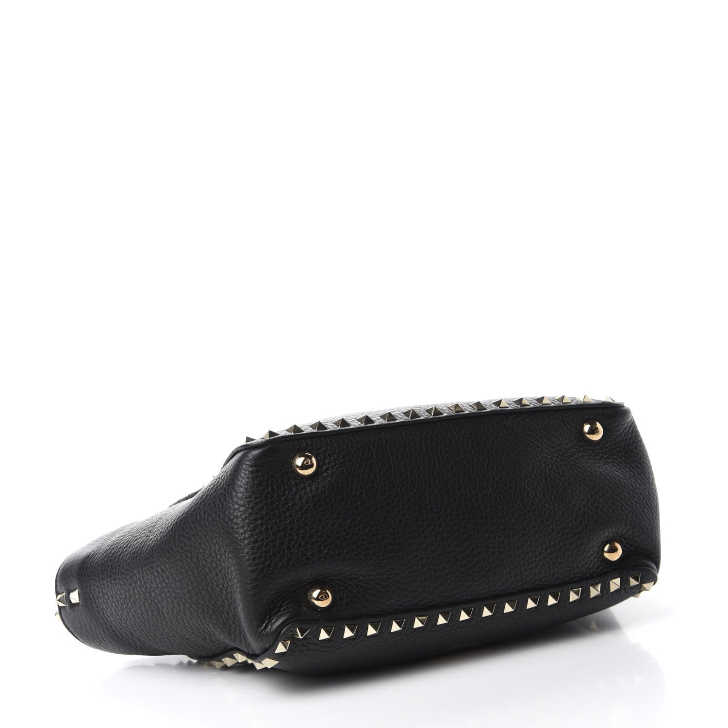 Valentino Garavani Grained Calfskin Small Rockstud Tote Black 5 of 10