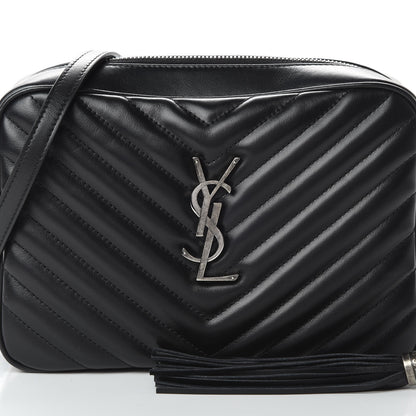 Saint Laurent Calfskin Matelasse Monogram Lou Camera Bag Black 8 of 10