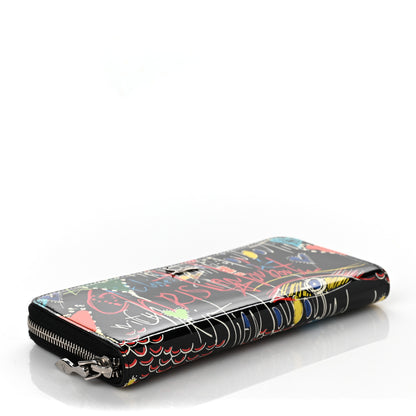 Christian Louboutin Patent Loubitag Graffiti Panettone Zip Wallet Black 4 of 6