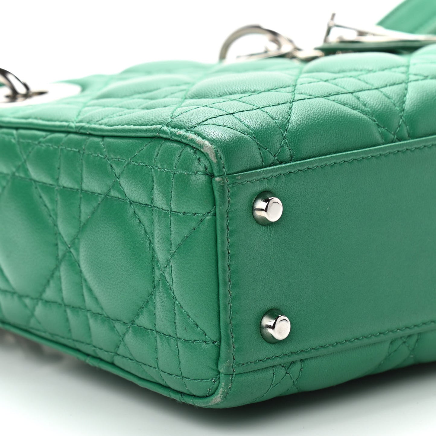 Lambskin Cannage Mini Lady Dior Green