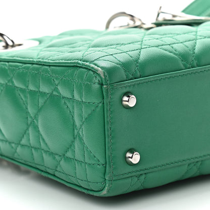 Christian Dior Lambskin Cannage Mini Lady Dior Green 8 of 12