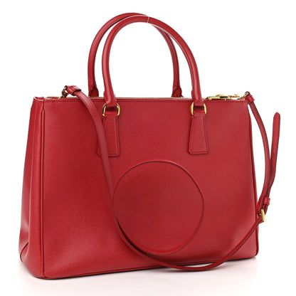 Prada Saffiano Medium Galleria Double Zip Tote Fuoco 3 of 10