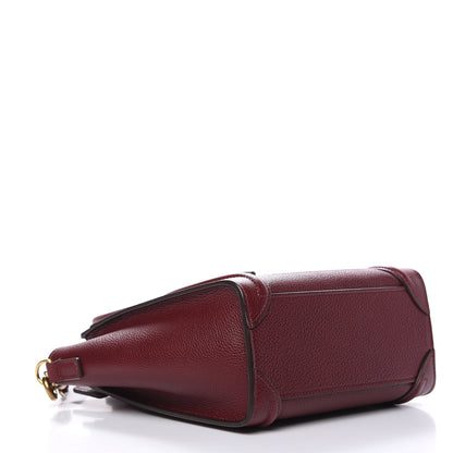 Celine Smooth Calfskin Goatskin Nano Luggage Burgundy 4 of 10