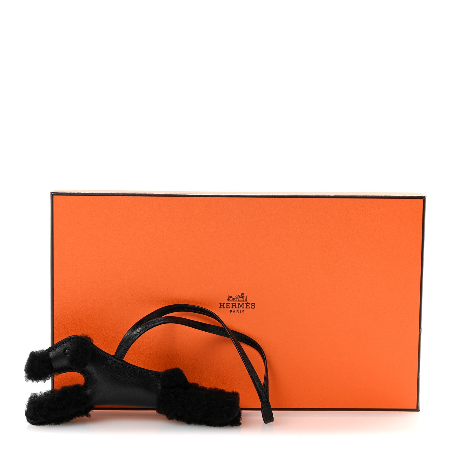 Hermes Milo Lambskin Shearling Budy Charm So Black 4 of 4