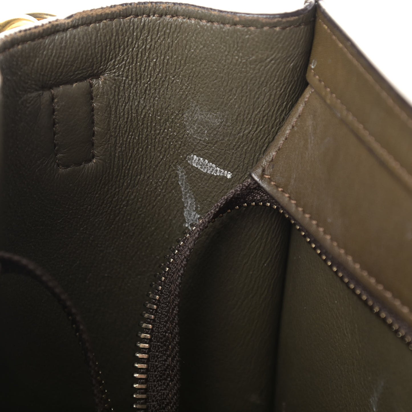 Smooth Calfskin Nano Tri-Color Luggage Khaki