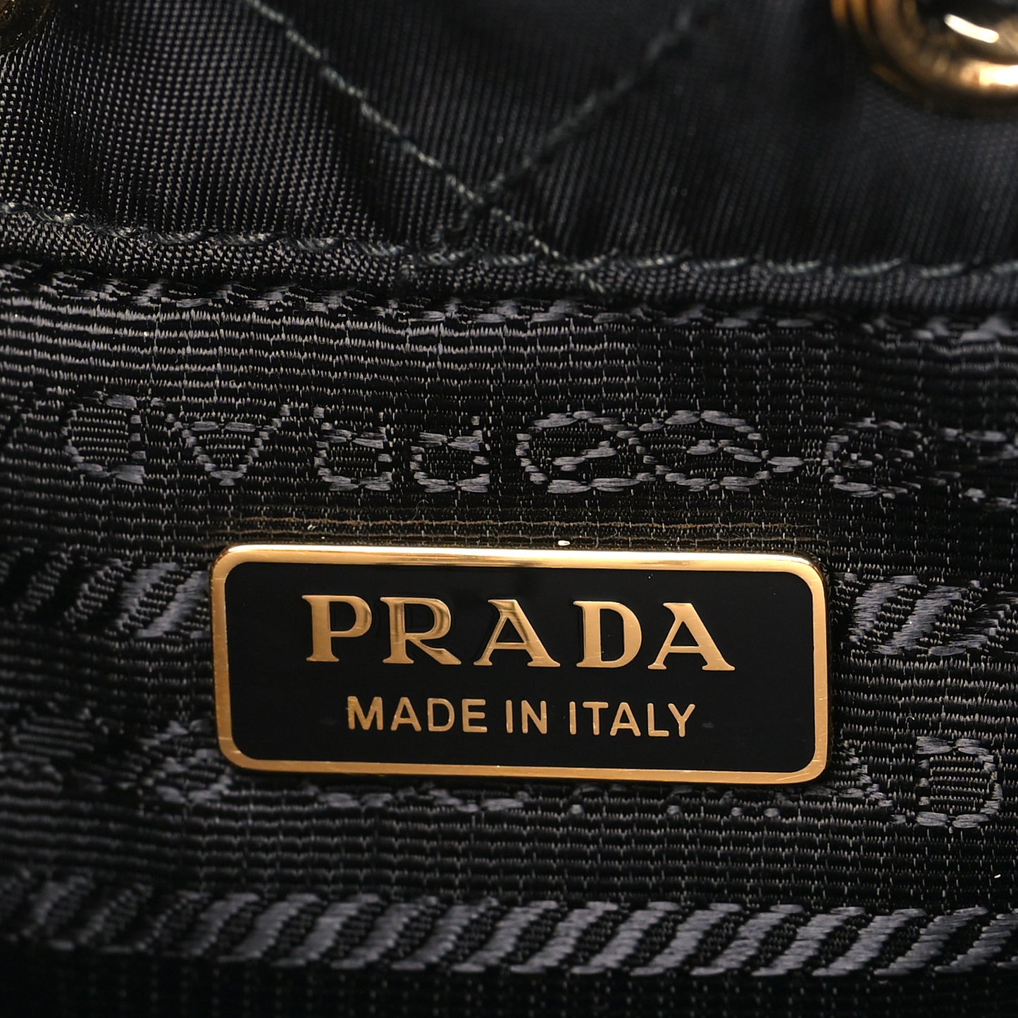 Re-Nylon Saffiano Stitched Duet Bucket Bag Black