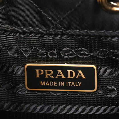 Prada Re-Nylon Saffiano Stitched Duet Bucket Bag Black 6 of 10
