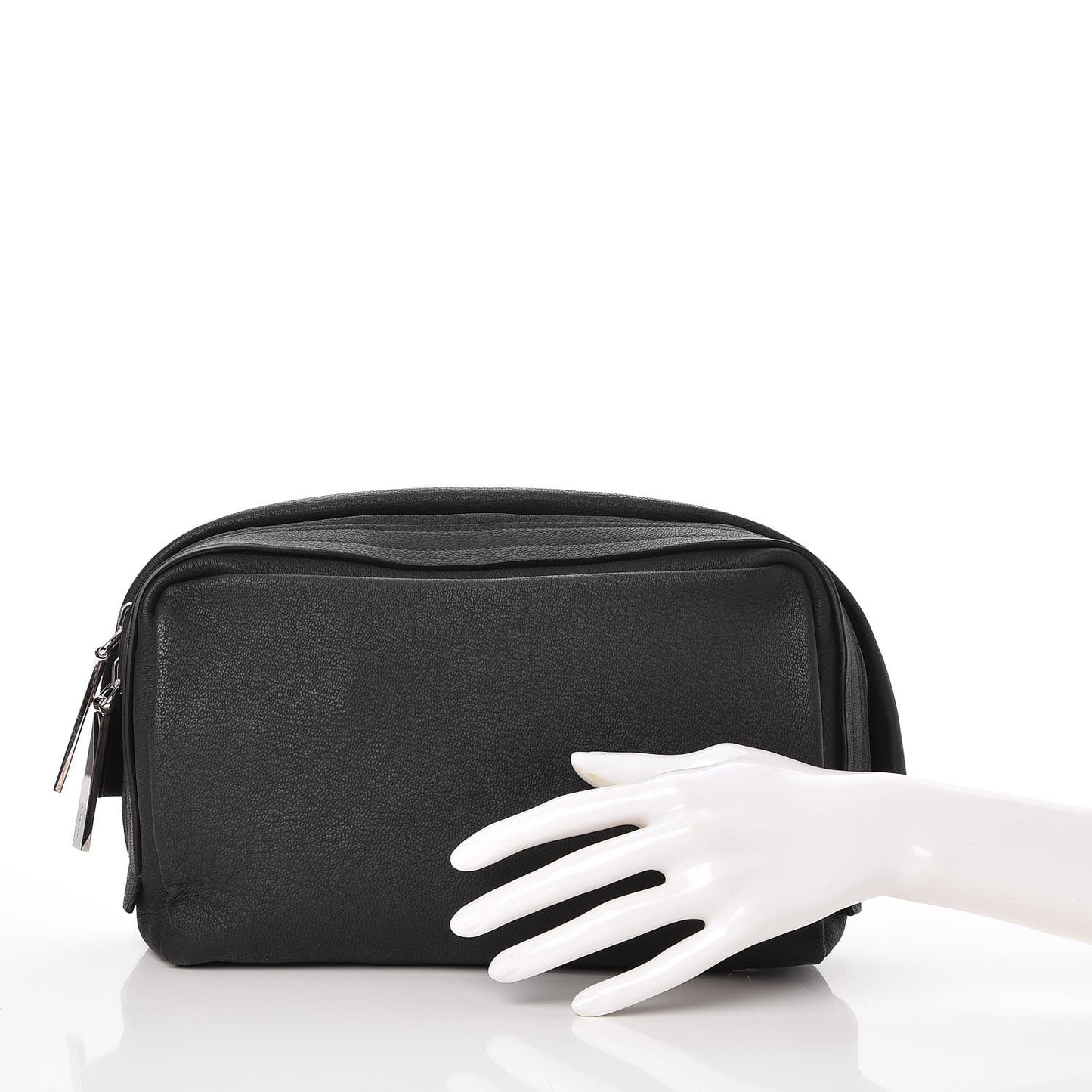 Grained Calfskin Carlton Clutch Black