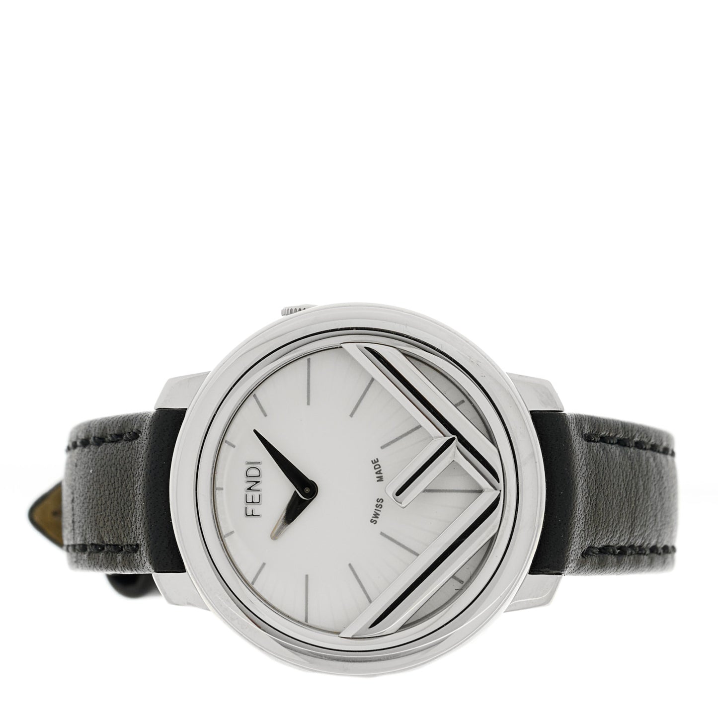 Stainless Steel Calfskin 28mm Run Away Quartz Watch Black
