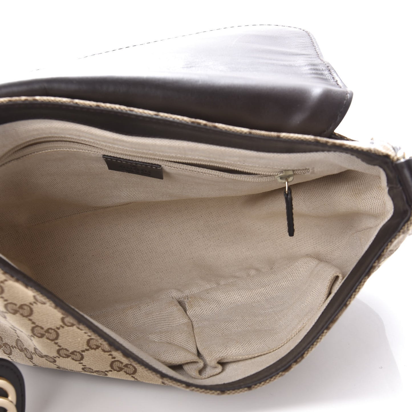 Monogram Techno Horsebit Large Shoulder Flap Bag Brown