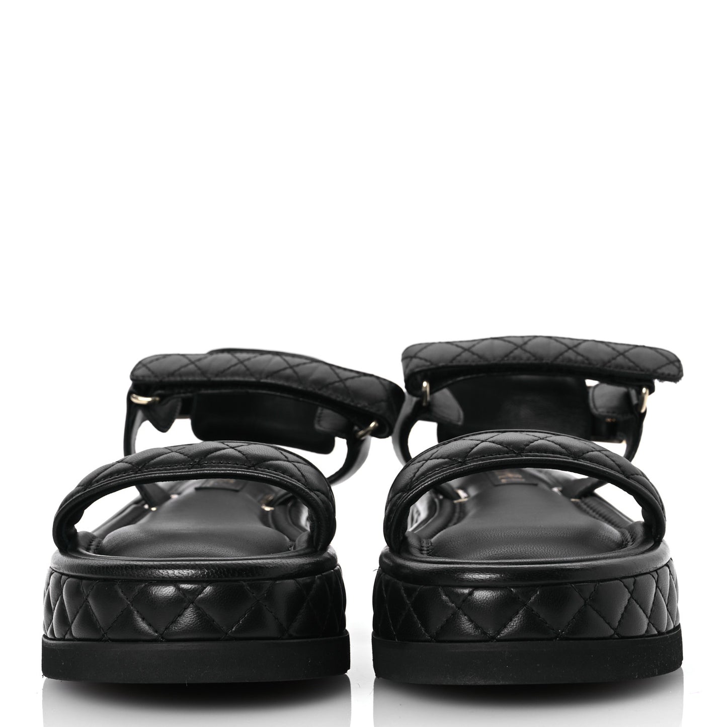 Lambskin Quilted Platform Sandals 40.5 Black