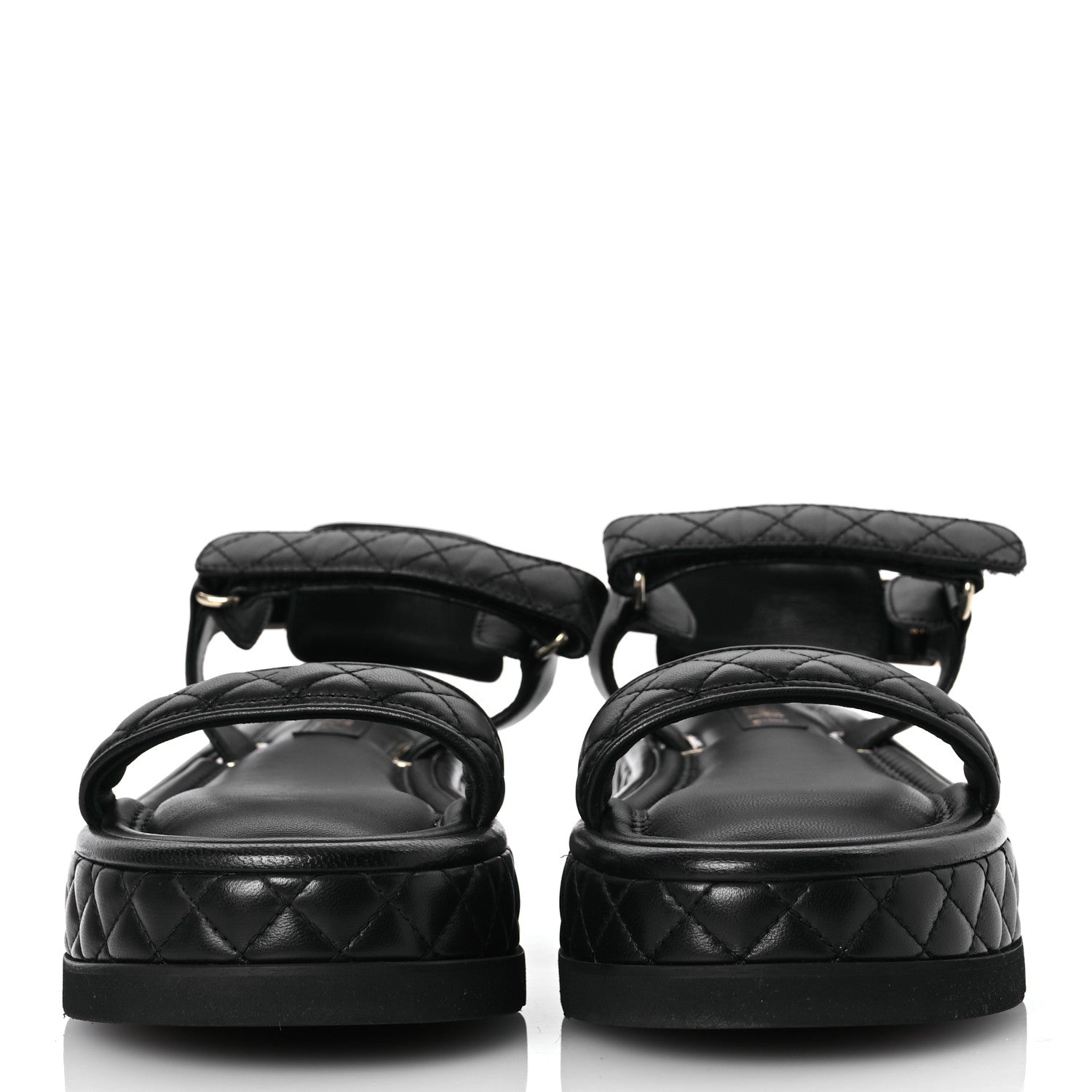 Chanel Lambskin Quilted Platform Sandals 40.5 Black 3 of 13