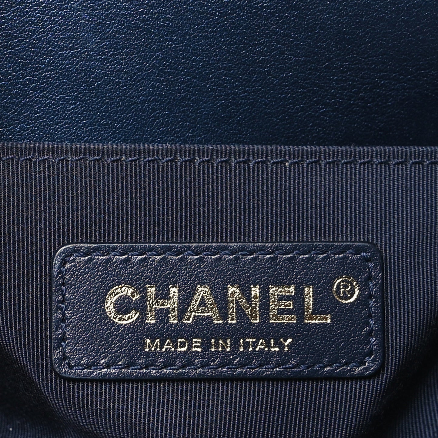 Metallic Calfskin Quilted Small Boy Flap Blue