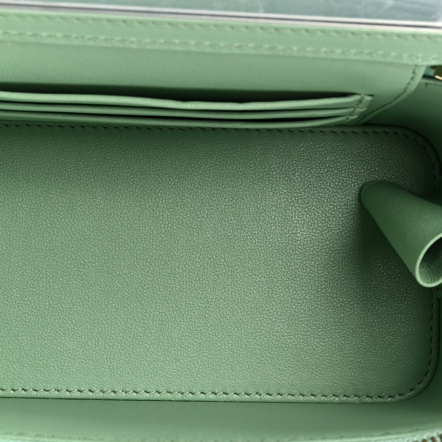 Chanel Shiny Calfskin Quilted Small Top Handle Vanity Case With Chain Light Green 5 of 10
