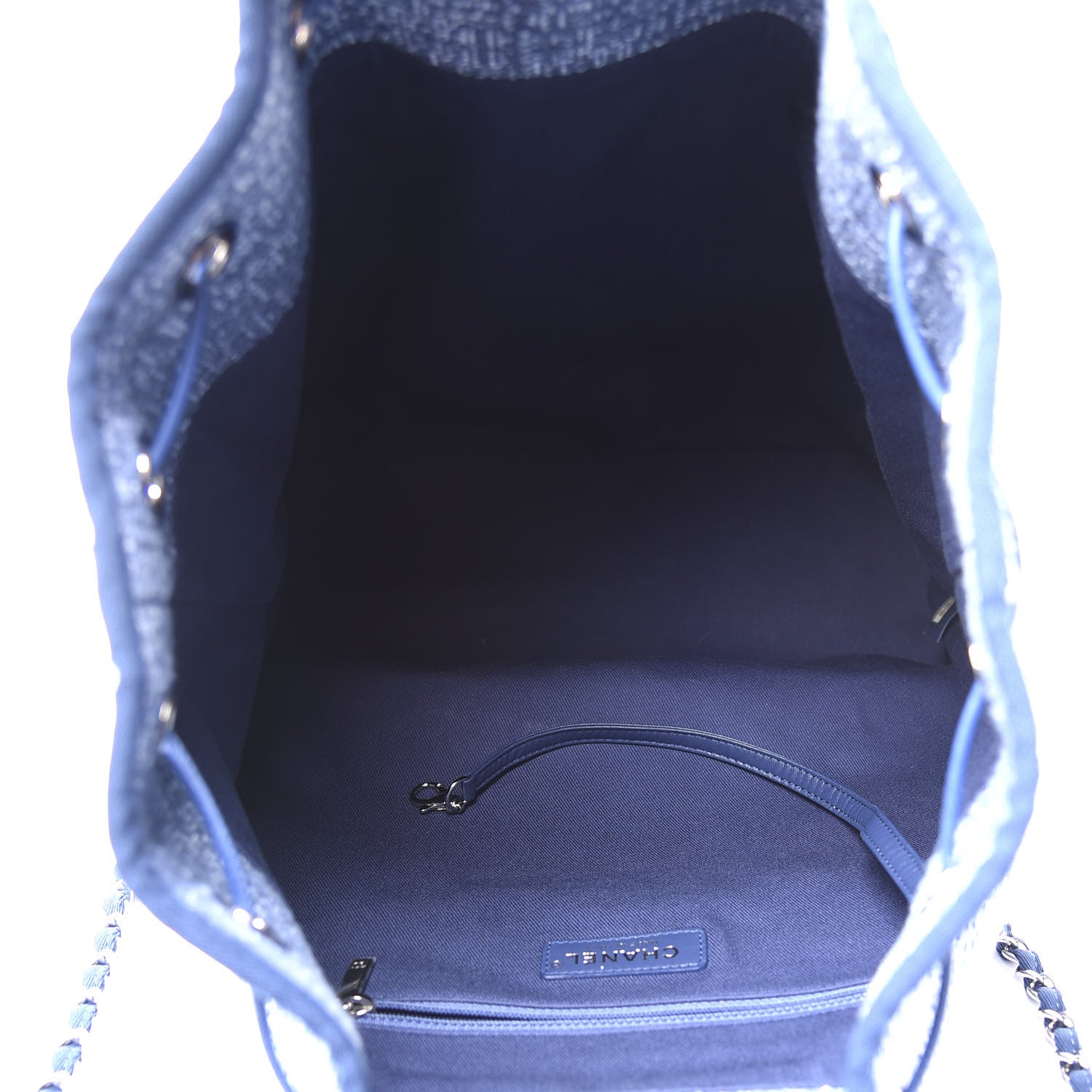 Chanel Canvas Large Deauville Backpack Blue 4 of 10