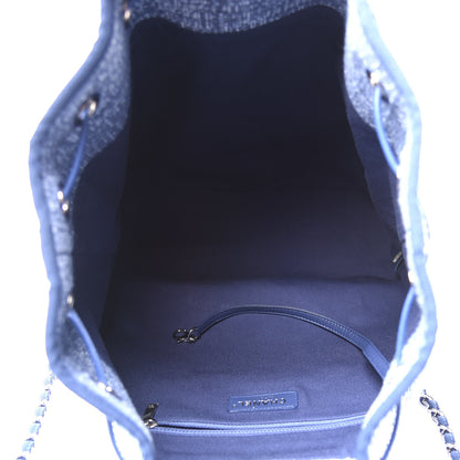Chanel Canvas Large Deauville Backpack Blue 4 of 10