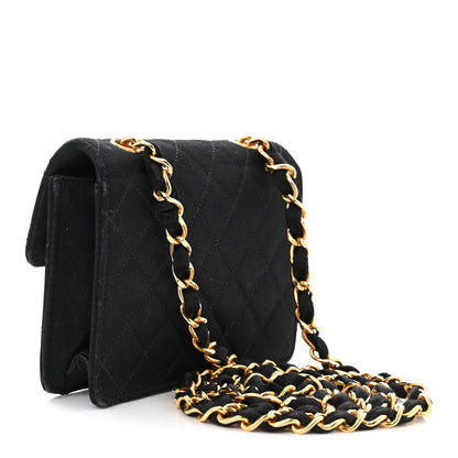 Chanel Satin Quilted Extra Mini Rectangular Flap Black 3 of 12