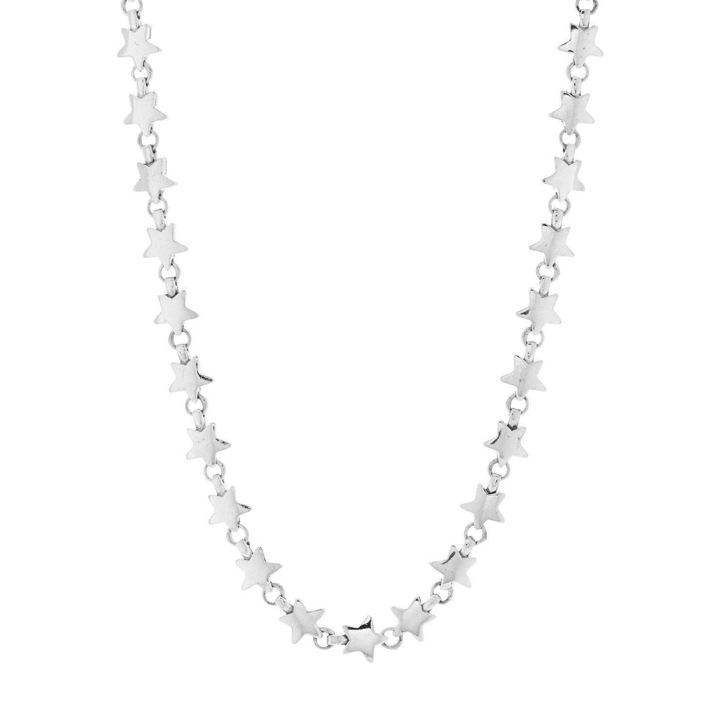 Sterling Silver Star Link Necklace
