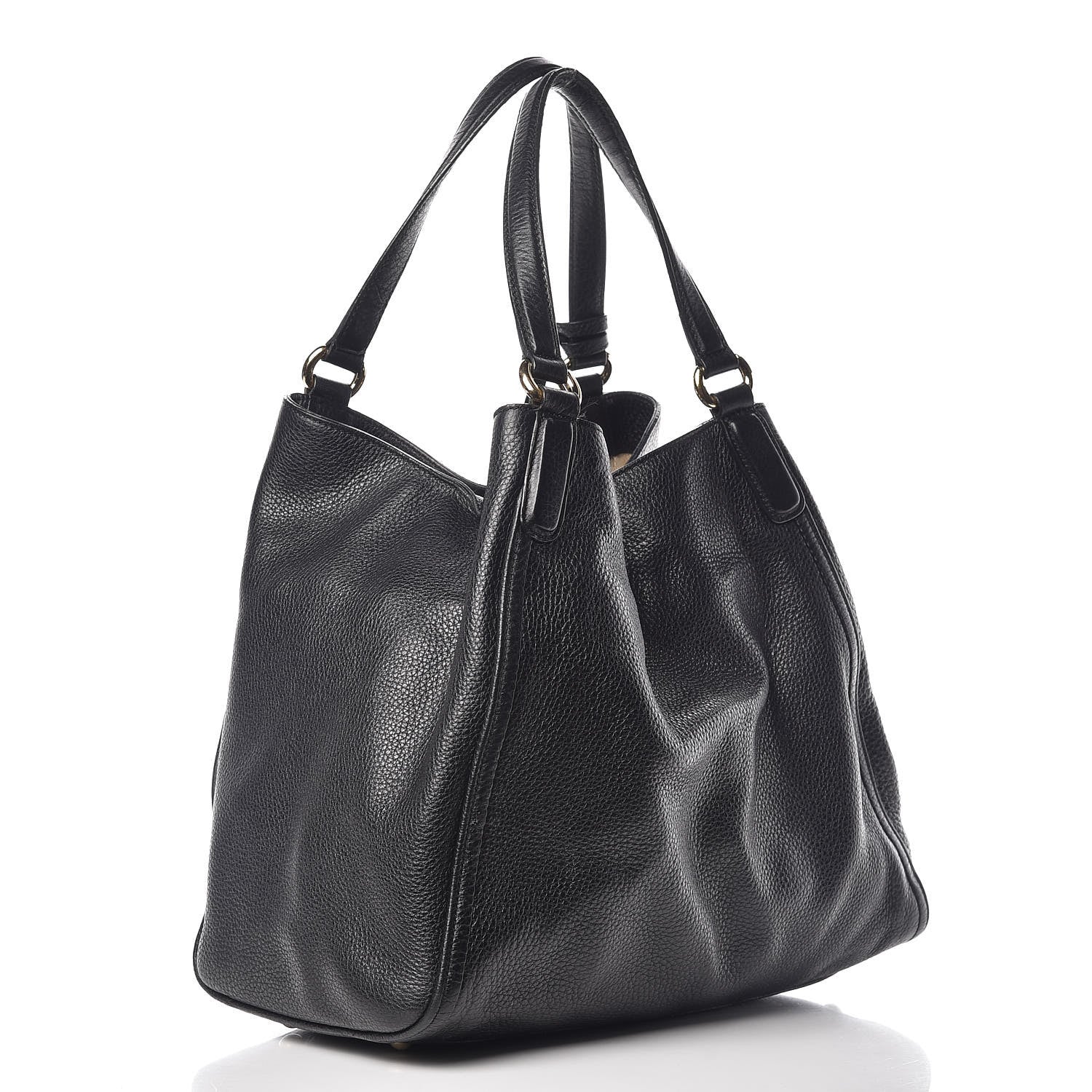 Gucci Pebbled Calfskin Medium Soho Shoulder Bag Black 3 of 14