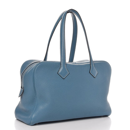 Hermes Taurillon Clemence Victoria II 35 Blue Jean 3 of 8