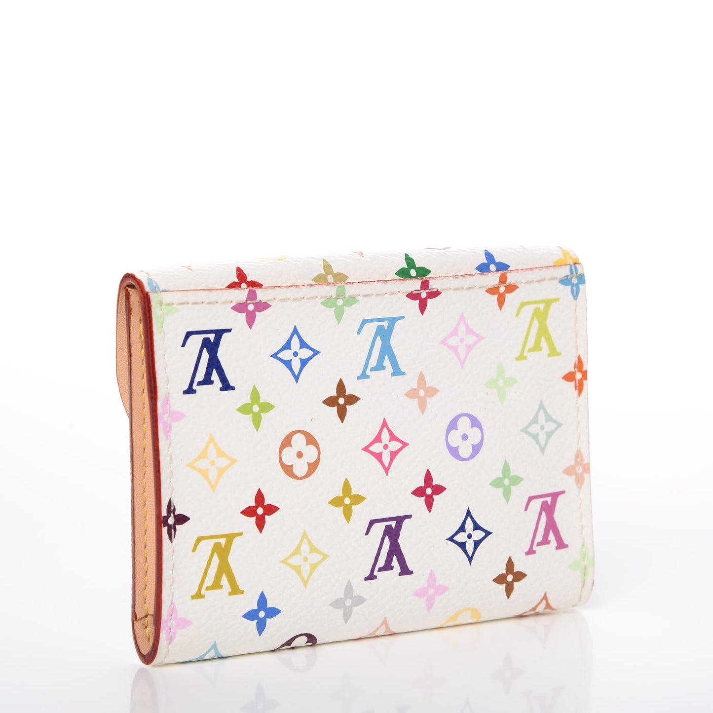Monogram Multicolor Business Card Holder White