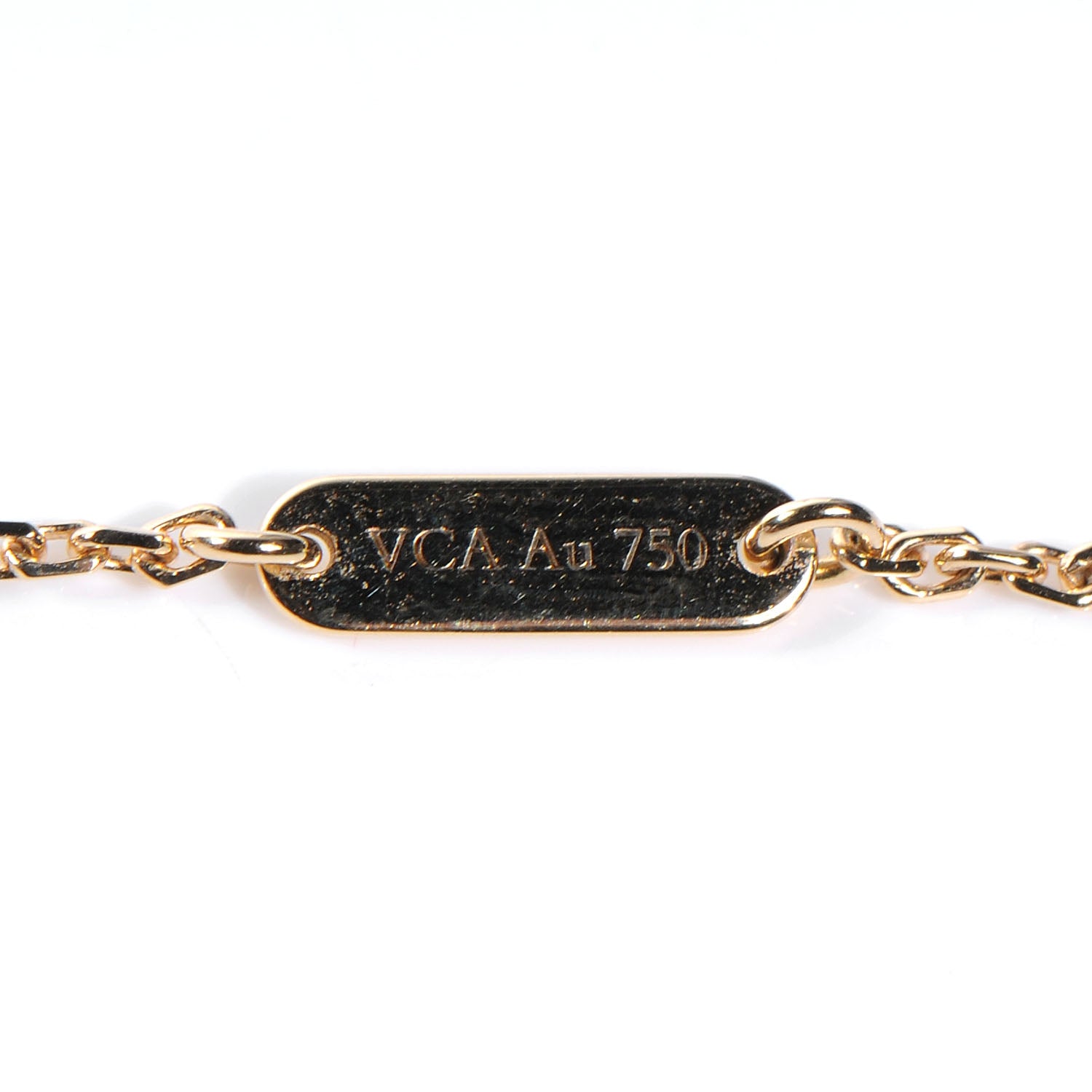 Van Cleef & Arpels 18K Yellow Gold Mother of Pearl Vintage Alhambra Pendant Necklace 6 of 7