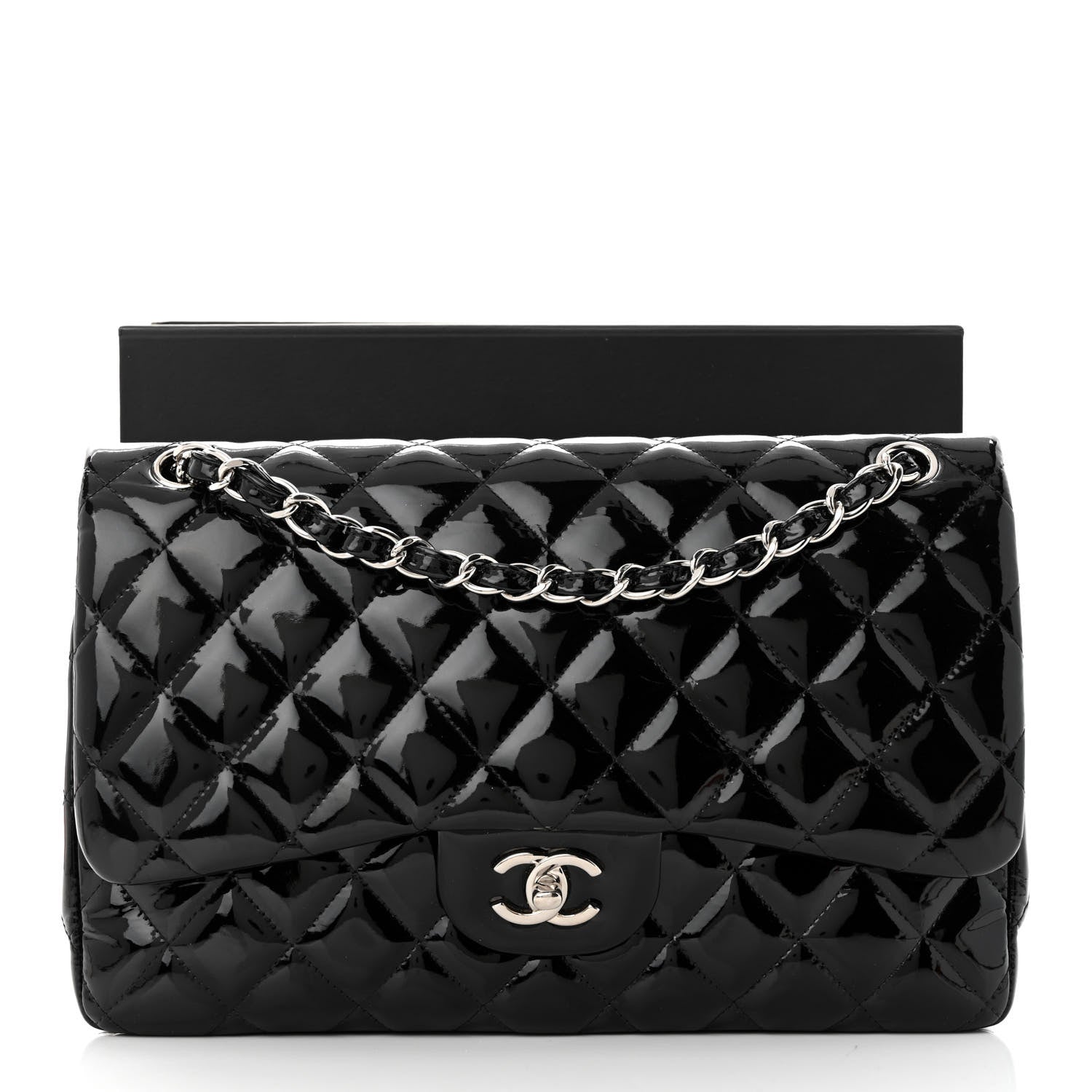 Chanel Patent Quilted Jumbo Double Flap Black 11 of 11