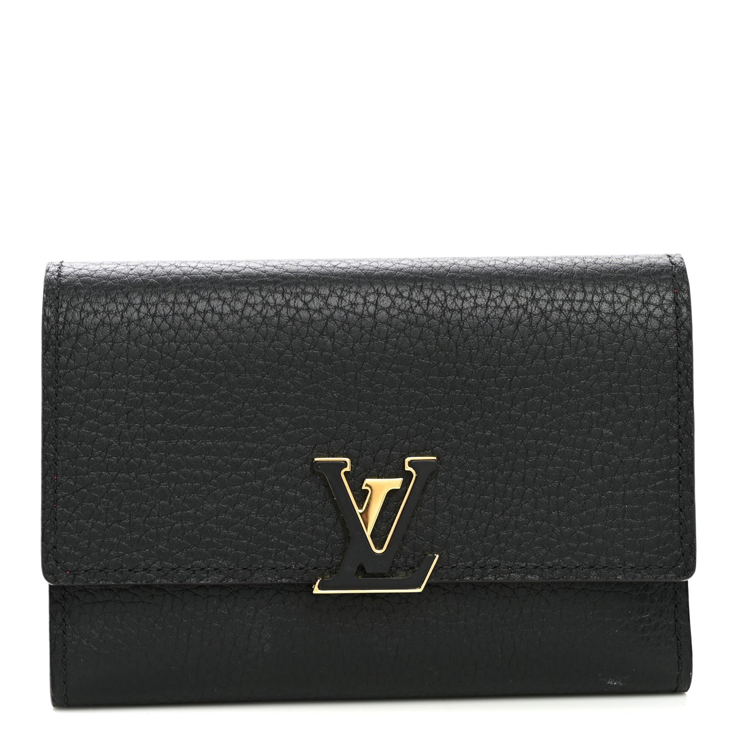 Taurillon Capucines Compact Wallet Black