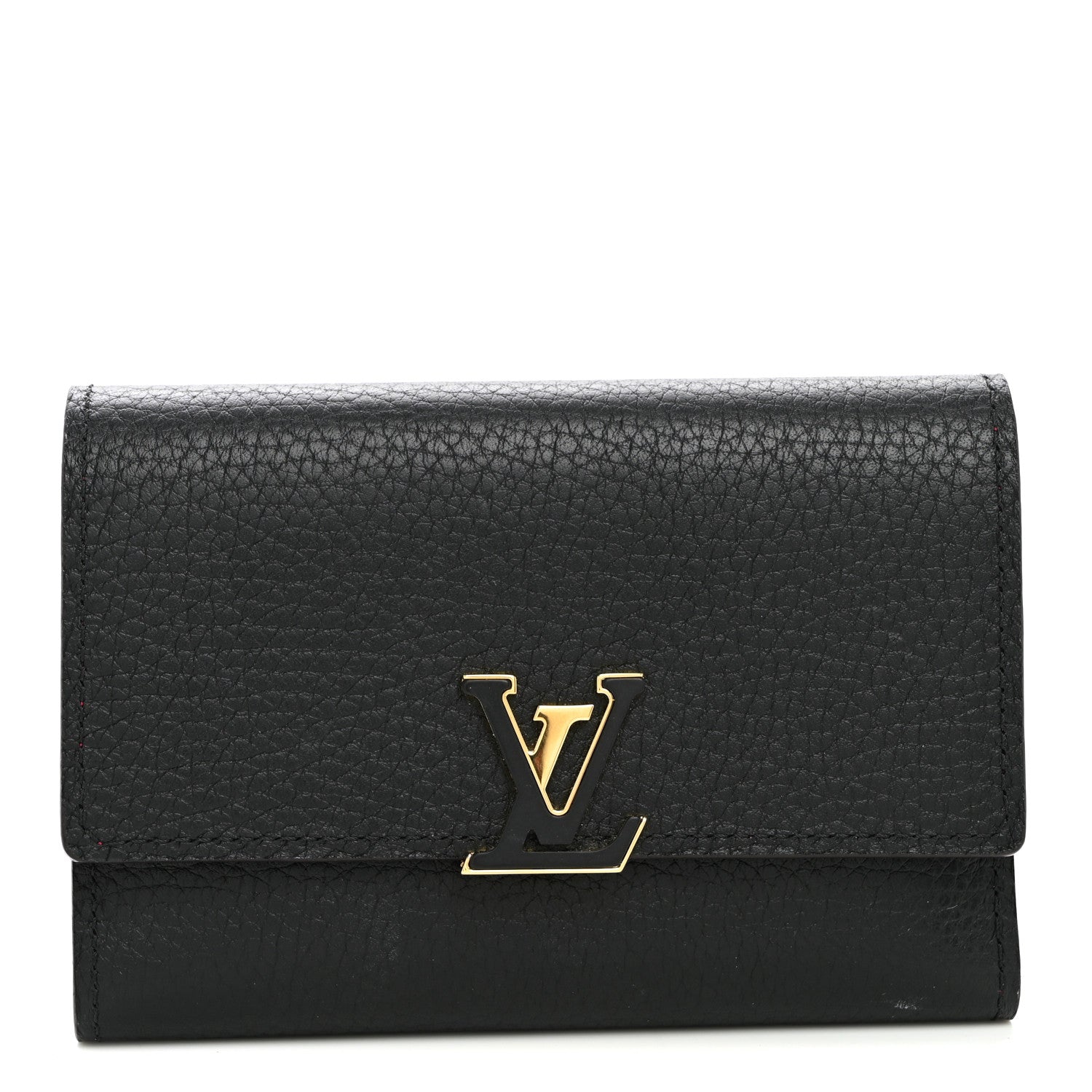 Louis Vuitton Taurillon Capucines Compact Wallet Black 1 of 7