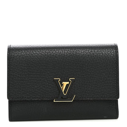 Louis Vuitton Taurillon Capucines Compact Wallet Black 1 of 7