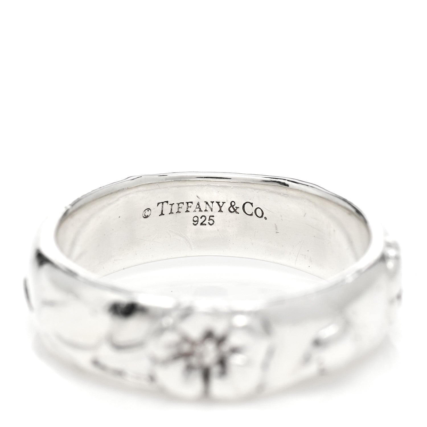 Tiffany Sterling Silver Nature Rose Ring 54 7 4 of 4
