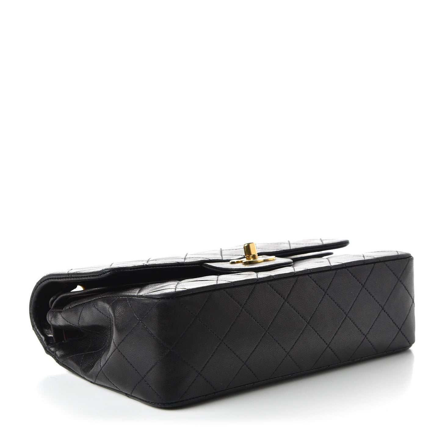 Lambskin Quilted Small Double Flap Black