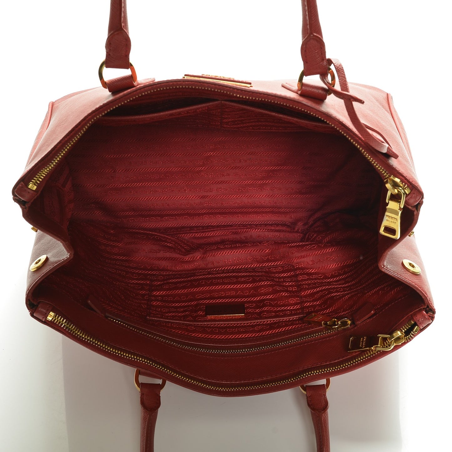 Saffiano Large Galleria Double Zip Tote Fuoco