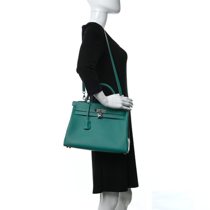 Hermes Evercolor Verso Kelly Retourne 32 Vert Verone Bleu Du Nord 2 of 11