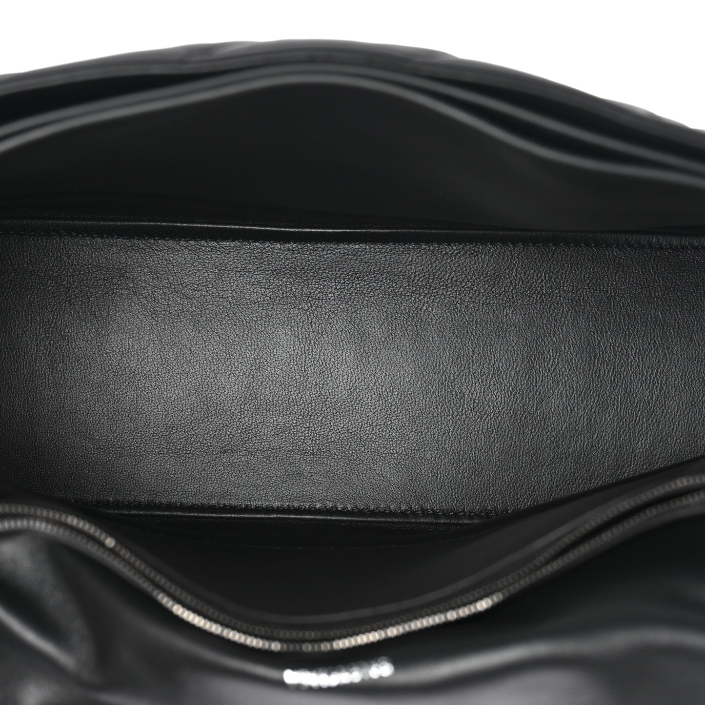 Satin Lambskin Quilted Matte Black Hardware Large Crush Chain Bag Black
