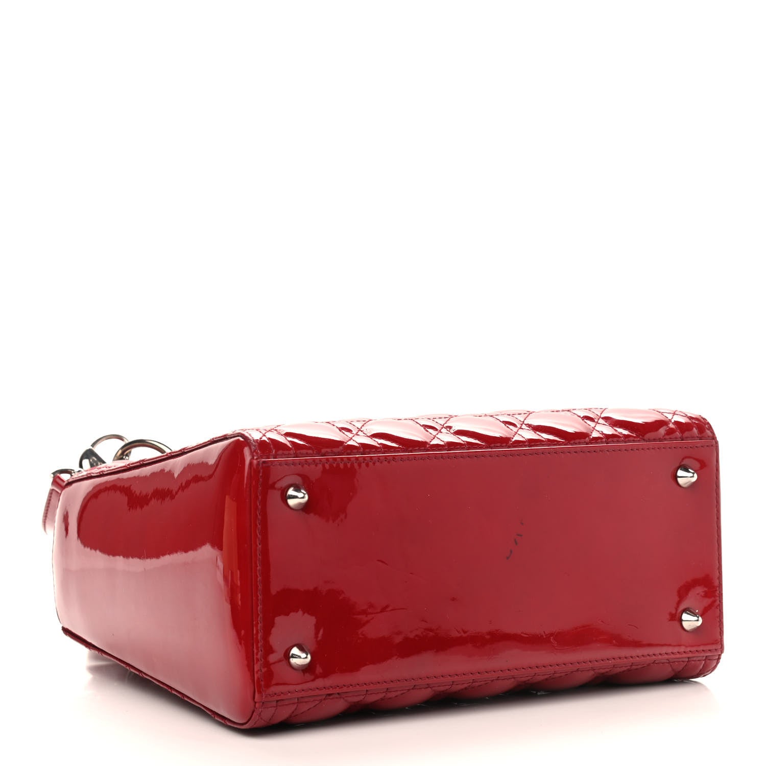 Christian Dior Patent Cannage Medium Lady Dior Red 4 of 11