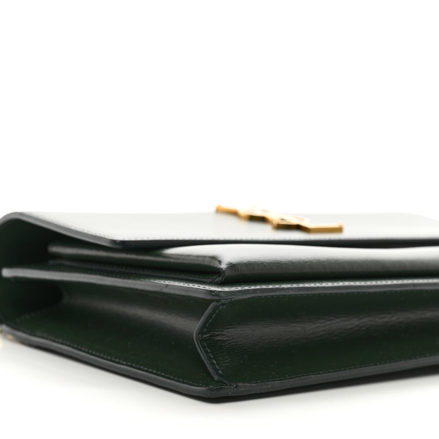 Saint Laurent Calfskin Medium Monogram Sunset Dark Green 9 of 12