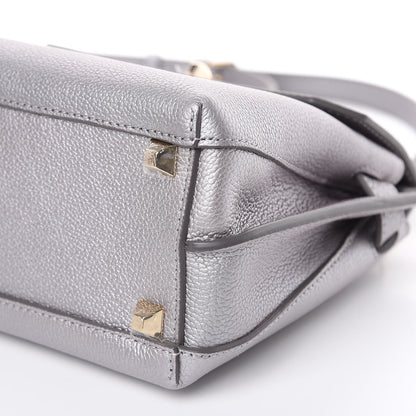 MCM Metallic Grained Calfskin Mini Milla Crossbody Silver 8 of 8