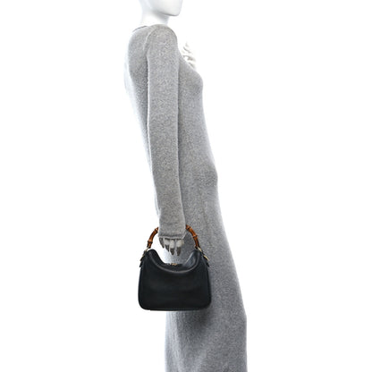 Gucci Softy Wonka Textured Dollar Calfskin Small Diana Bamboo Shoulder Bag Black 2 of 10