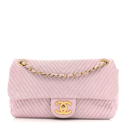 Chanel Wrinkled Lambskin Chevron Quilted Medium Surpique Flap Pink 1 of 11