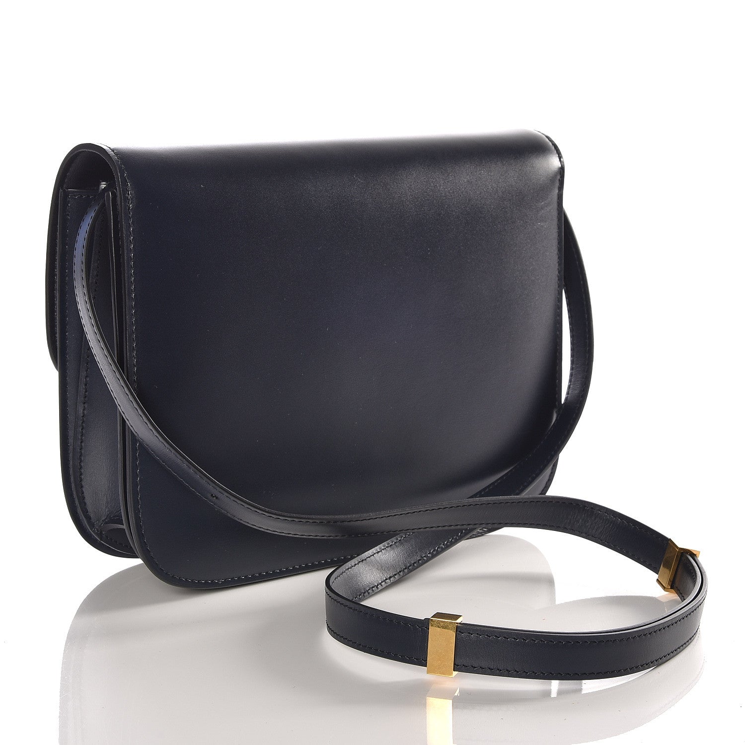 Celine Box Calfskin Medium Classic Box Flap Bag Navy 2 of 9