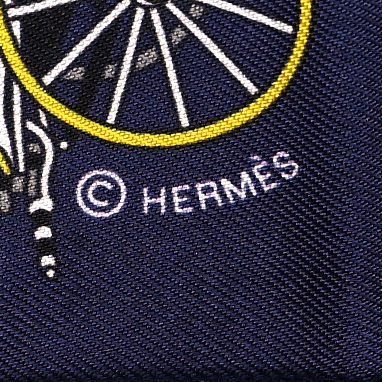 Hermes Silk Les Voitures Exquises Twilly Marine Gris Gold 3 of 4